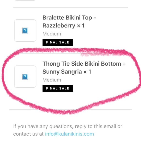 Kulani Kini Sunny Sangria bikini top and bottom. - Picture 6 of 6